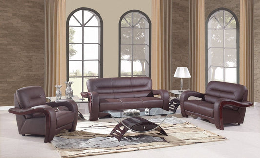 105inches Glamorous Brown Leather Sofa Set