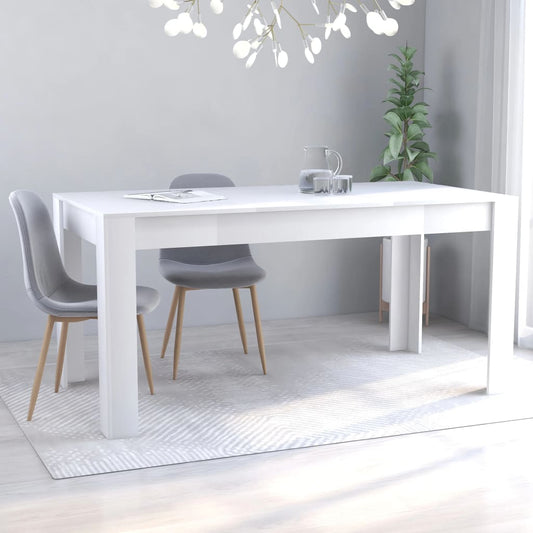 vidaXL  Dining Table White 63"x31.5"x30" Chipboard